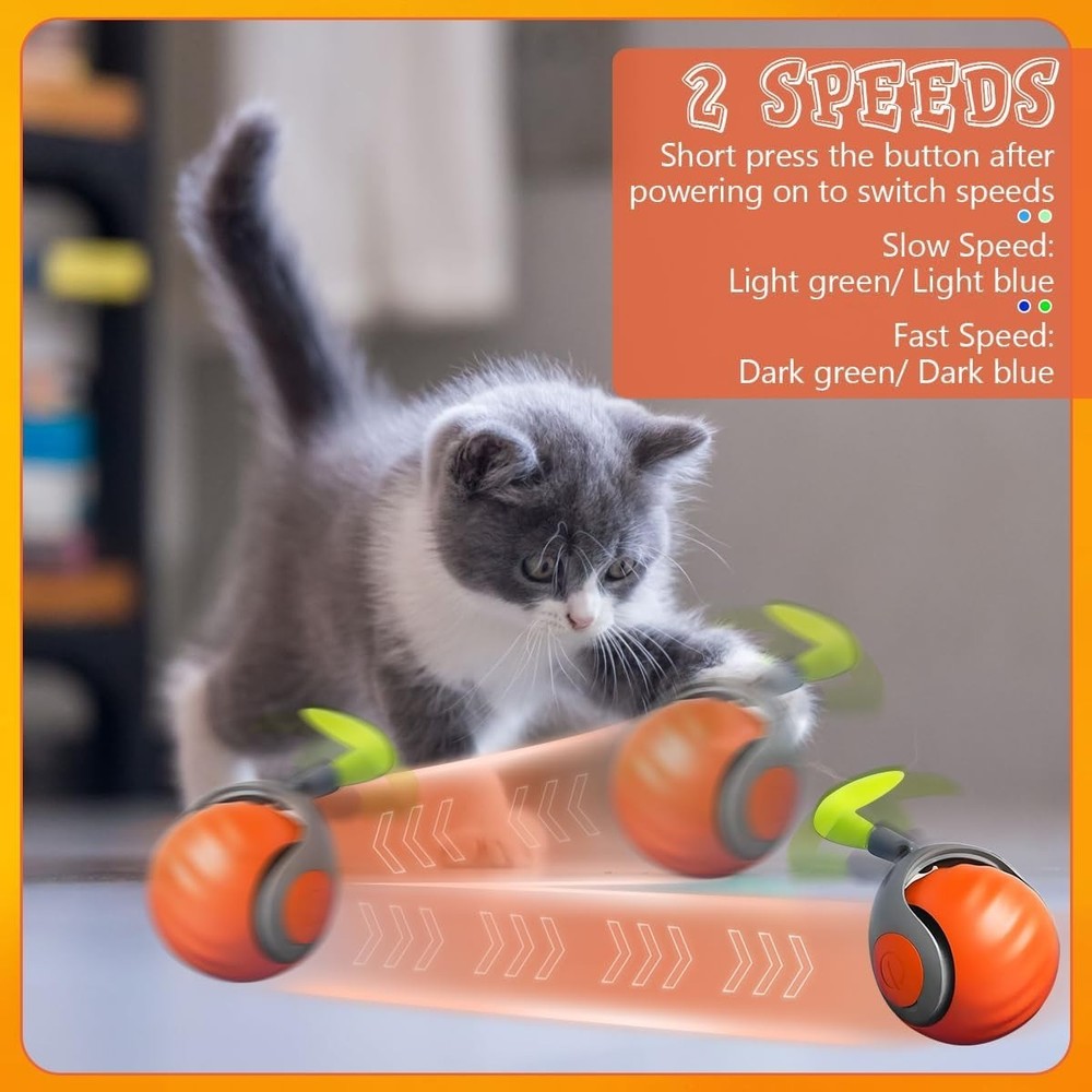 Smart Interactive Cat Toy Ball – Automatic Self-Rolling Motion Play for Cats