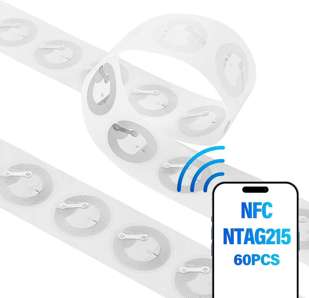 NTAG215 Waterproof NFC Tags 60 Pack Rewritable