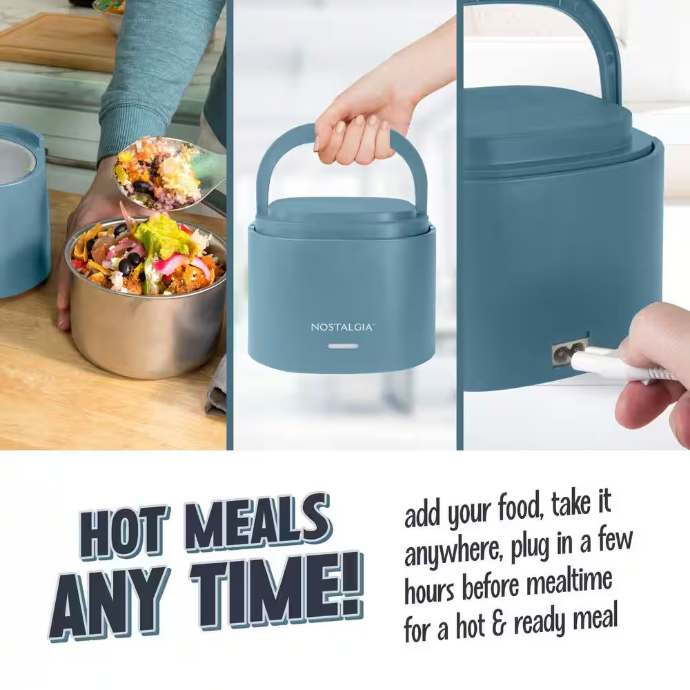 Blue 20 Oz. Portable Heated Lunch Box