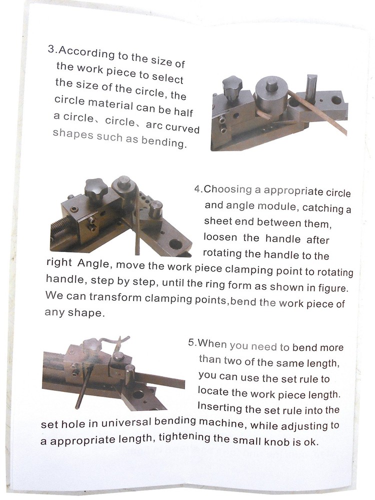 MANUAL MOUNTING MINI UNIVERSAL BENDING BENDER FORMS WIRE, FLAT METAL, TUBING