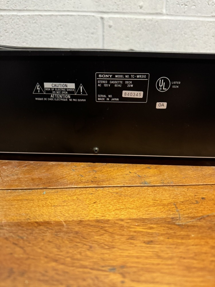sony tape deck tc-wr510
