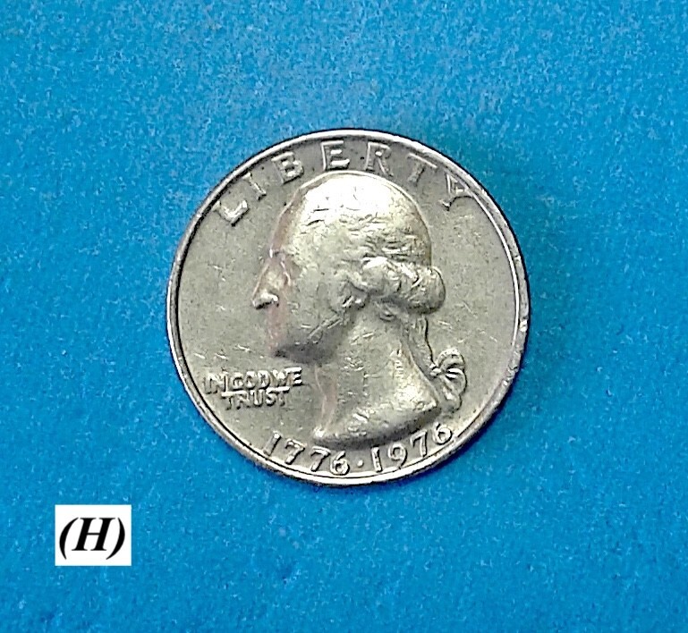 1776-1976 CLAD BICENTENNIAL QUARTER REGULAR STRIKE ERRORS (H)