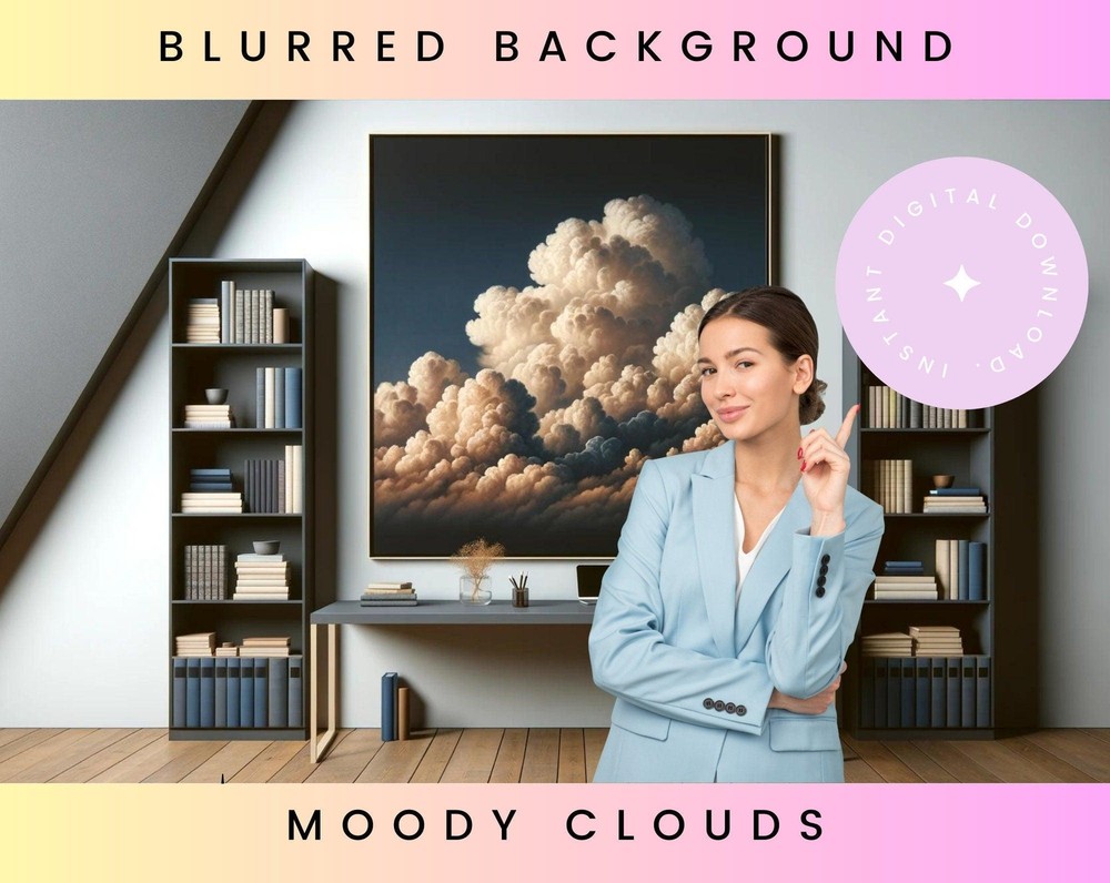 Navy Moody Cloud Zoom Backgrounds