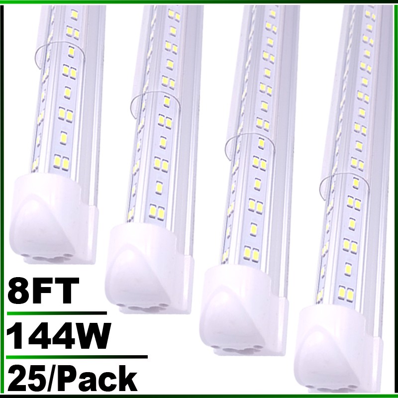 25Pc 8 Foot LED Shop Lights 144w Fixture 8FT T8 LED Tube Light 8' Garage Light
