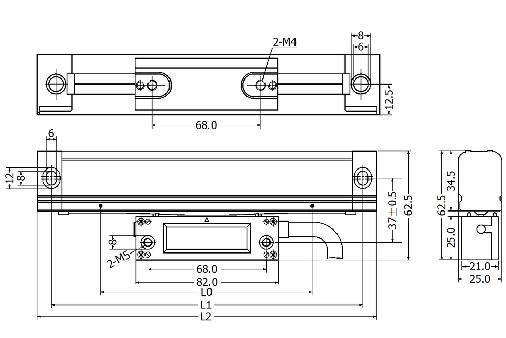 SINO Digital Readout DRO TTL Linear Glass Scale Encoder for Milling Lathe