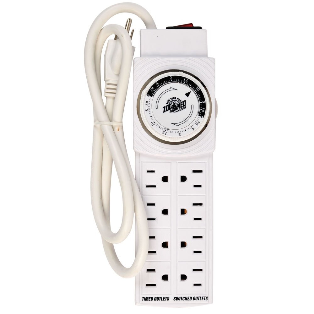 Zoo Med AquaSun Aquarium Controller Timer & Power Strip, White 125 VOLT,