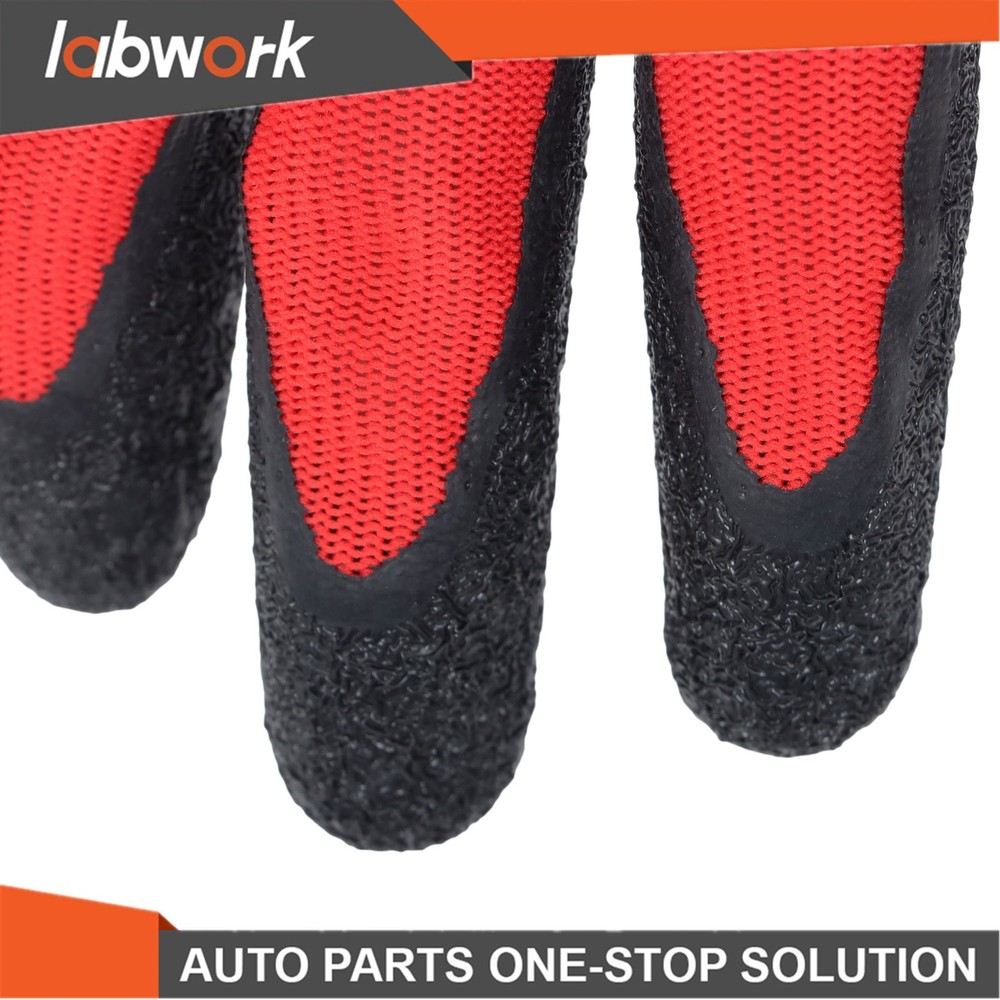 Labwork Cut Resistant Size L 12Pack Crinkle Latex Rubber Coated Grip Work Gloves