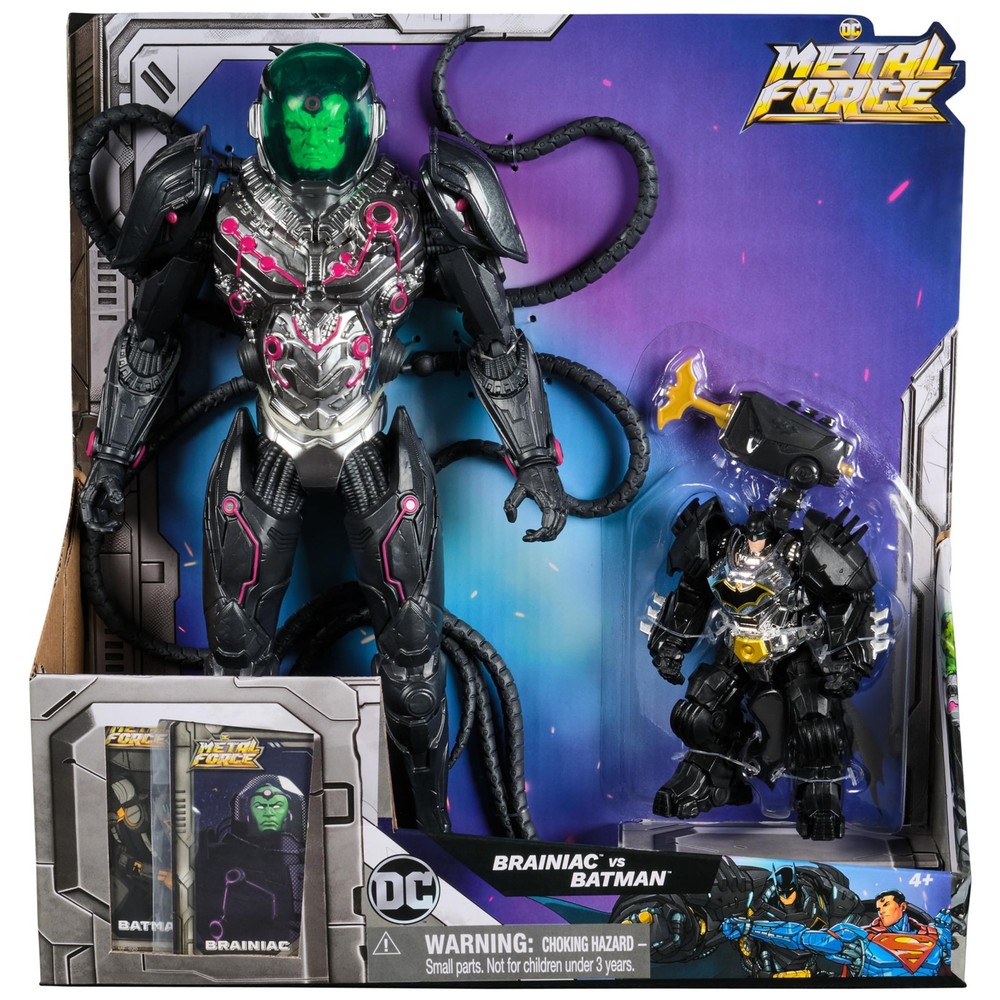 DC Comics, Metal Force Brainiac vs. Batman Action Figure One Size, Multicolor