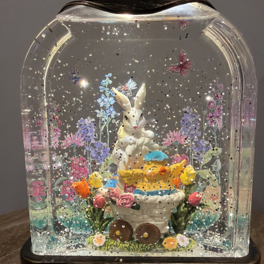 Lighted Bunny & Chick Glitter Globe Lantern- Cracker Barrel