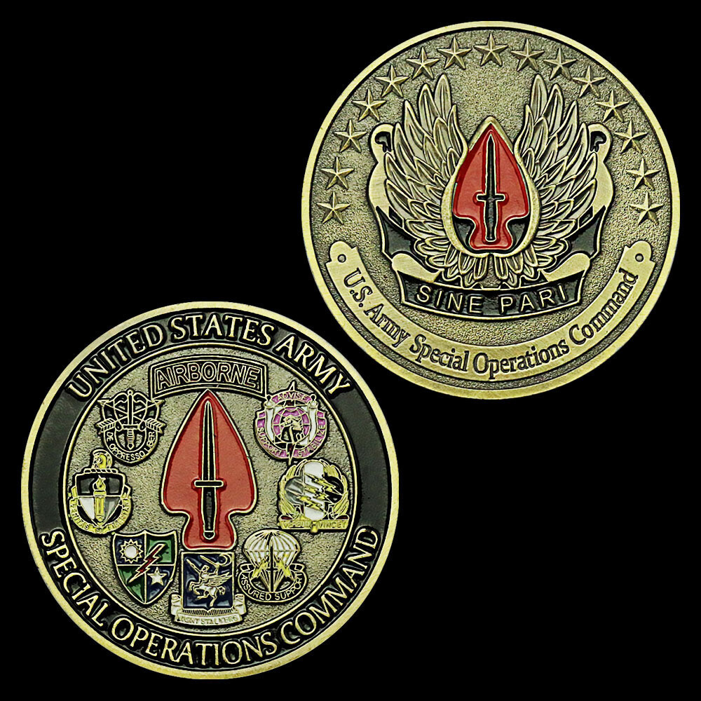 Army Special Operations Command Challenge Coin Sine Pari
