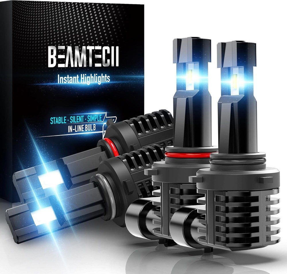 Beamtech 9005/HB3 & 9006/HB4 LED Light Bulbs 4-Pack 120W 24000LM 6500K White