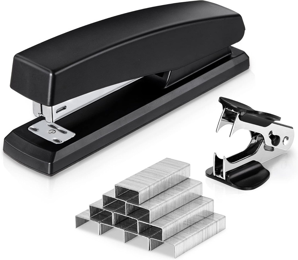 Desktop Stapler, 25 Sheet Capacity, Includes 1000 Staples and Remover, Black