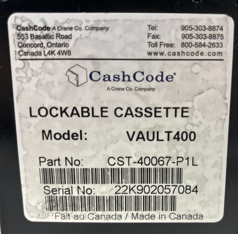 CASH CODE LOCKABLE CASSETTE VAULT400