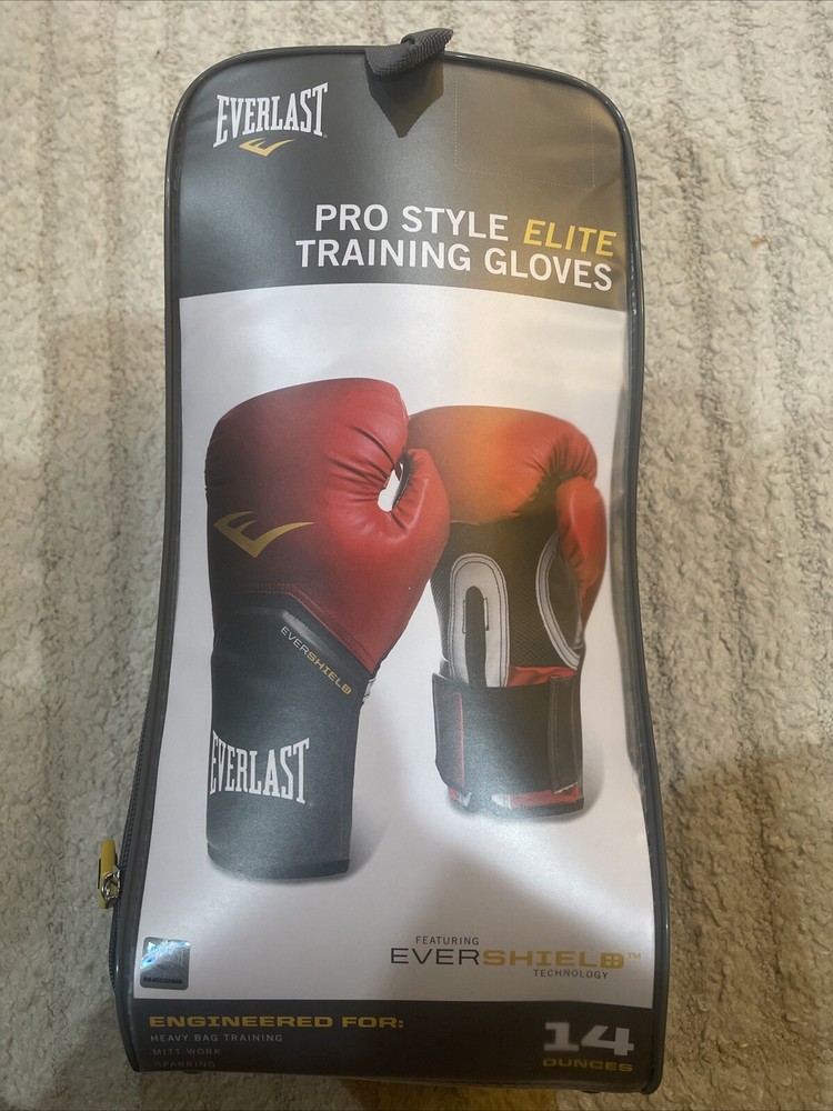 Everlast Elite Pro Style Training Boxing Gloves, Size Medium - Red