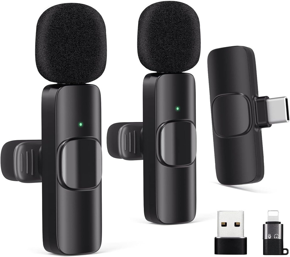 Wireless Lavalier Microphone for Android/iPhone/Computer/Laptop, Wireless Mic fo