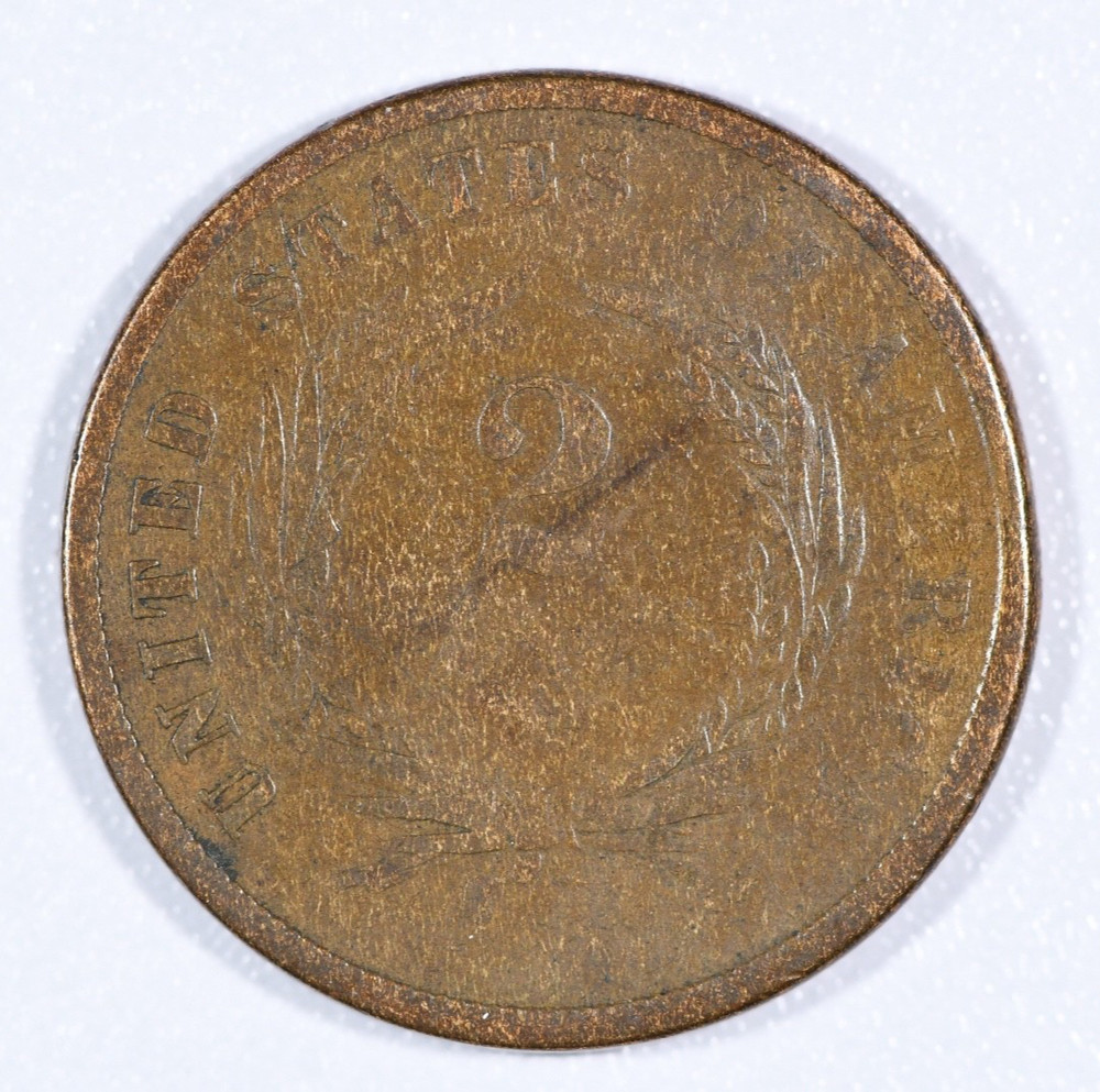 1865-P "Union Shield" Two-Cent Copper Coin, Very Good