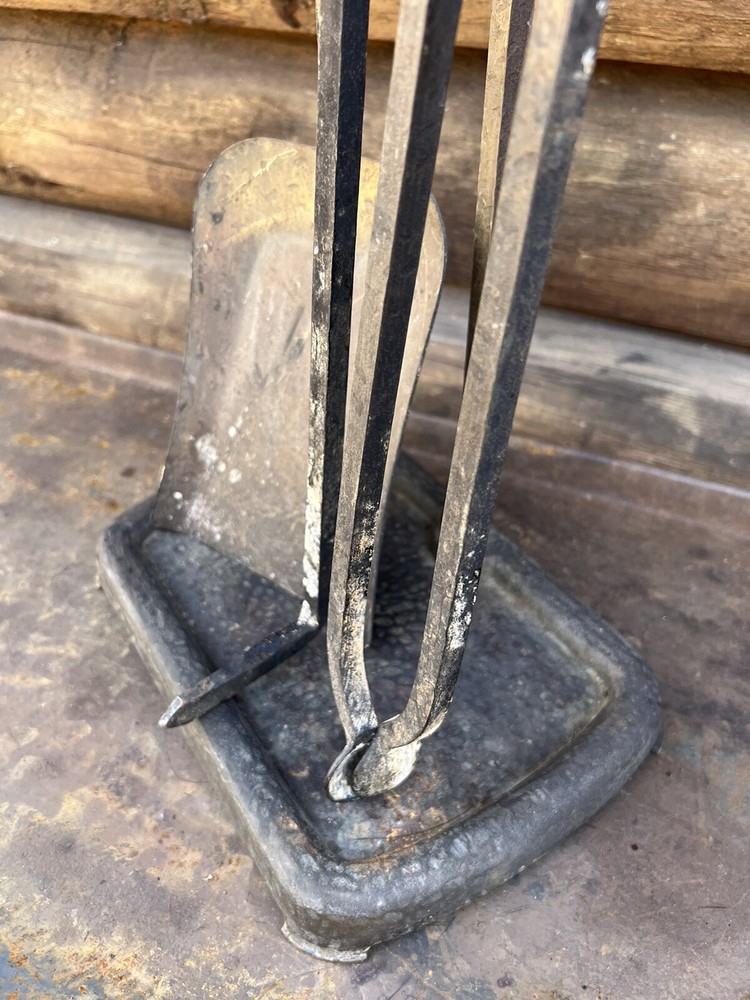 Antique Fireplace Tools Peerless Hammered Finish Early 1900’s