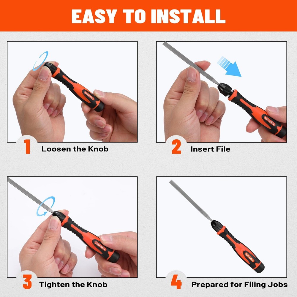 7PCS Interchangeable Needle File Set Triangular File and A Handle Plastic