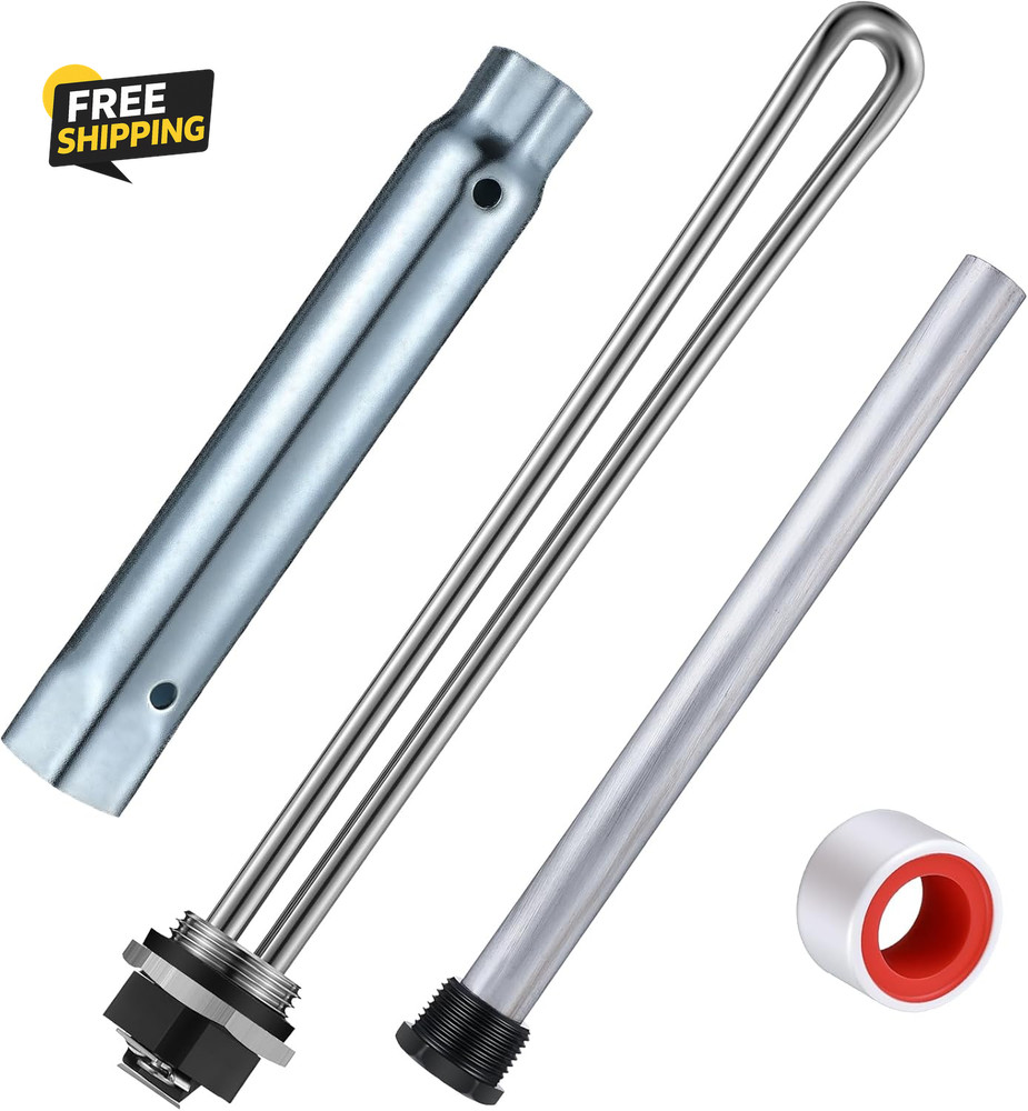 4 Pieces RV Water Heater Elements Include 1 Anode Rod 1 Electric Heater Element