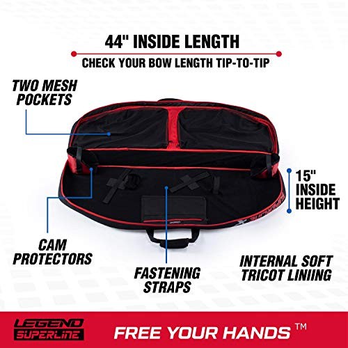 Superline Soft Bow Case for Compound Bow - Thick Padded Compound Bow Case Red