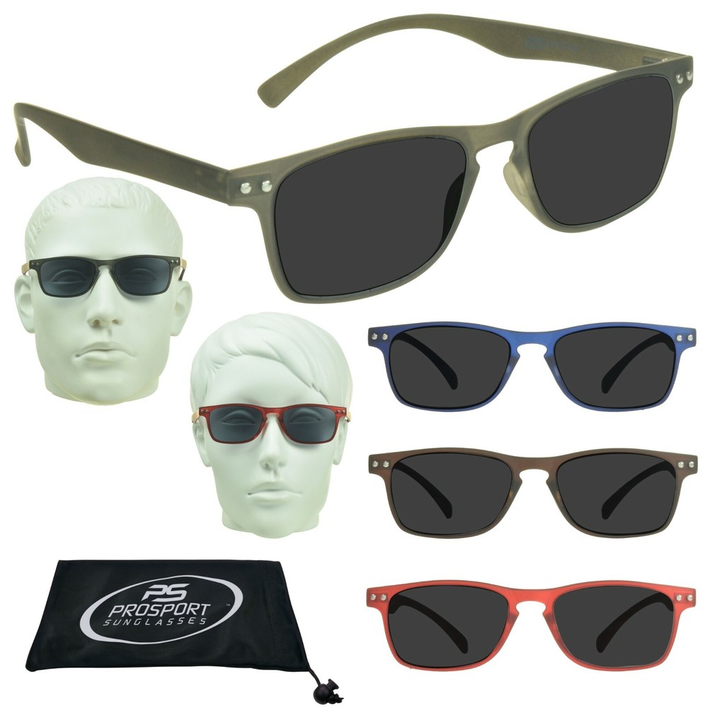Square Reading Sunglasses Full Lens Sun Readers Rectangle Flexible Light Weight