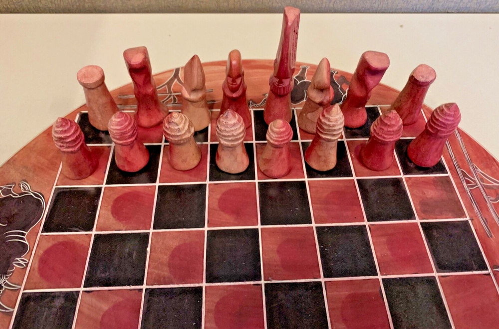 Vintage African Soap Stone Chess Set