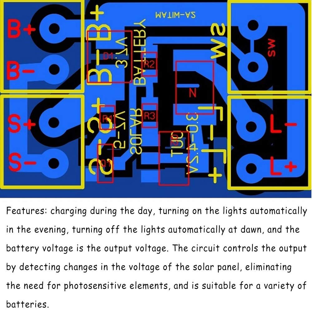 3Pcs Solar Charge Controller Board Lithium Battery Charging Controller Auto O...