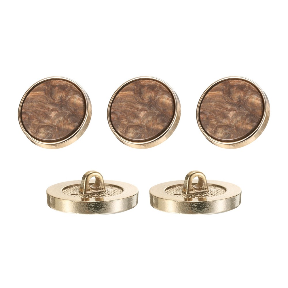 5Pcs Round Button, 25mm/1" Resin Decorative Pattern Button, Dark Coffee