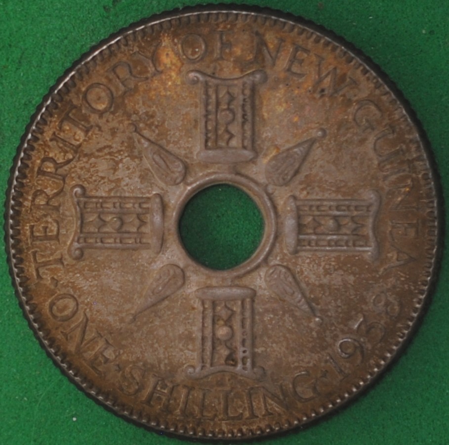 1938 New Guinea Shilling UNC #2