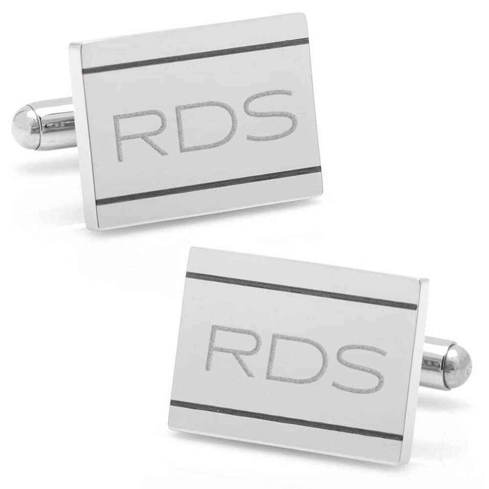 Stainless Steel Engravable Etched Frame Cufflinks