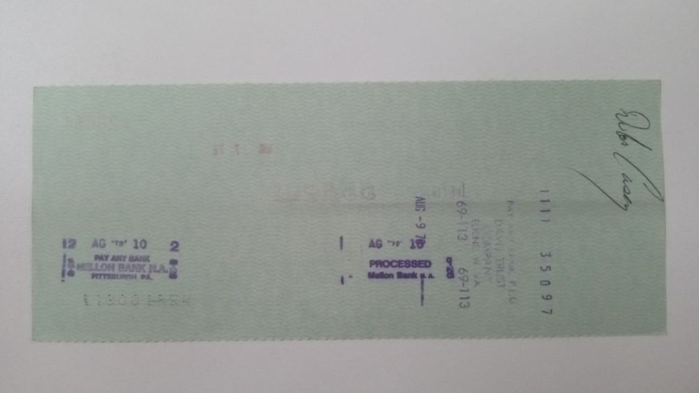 Duke Casey: 1978 Pittsburgh Pirates Expense Check