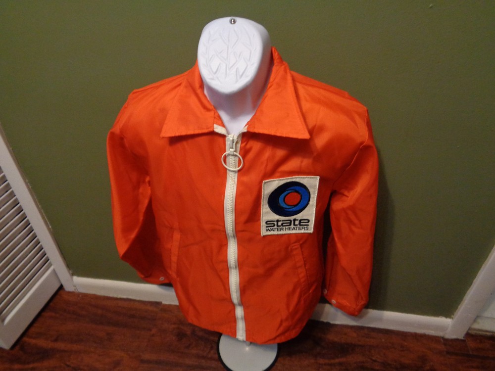 RARE 70'S VINTAGE STATE WATER HEATER WINDBREAKER JACKET SIZE ADULT MEDIUM