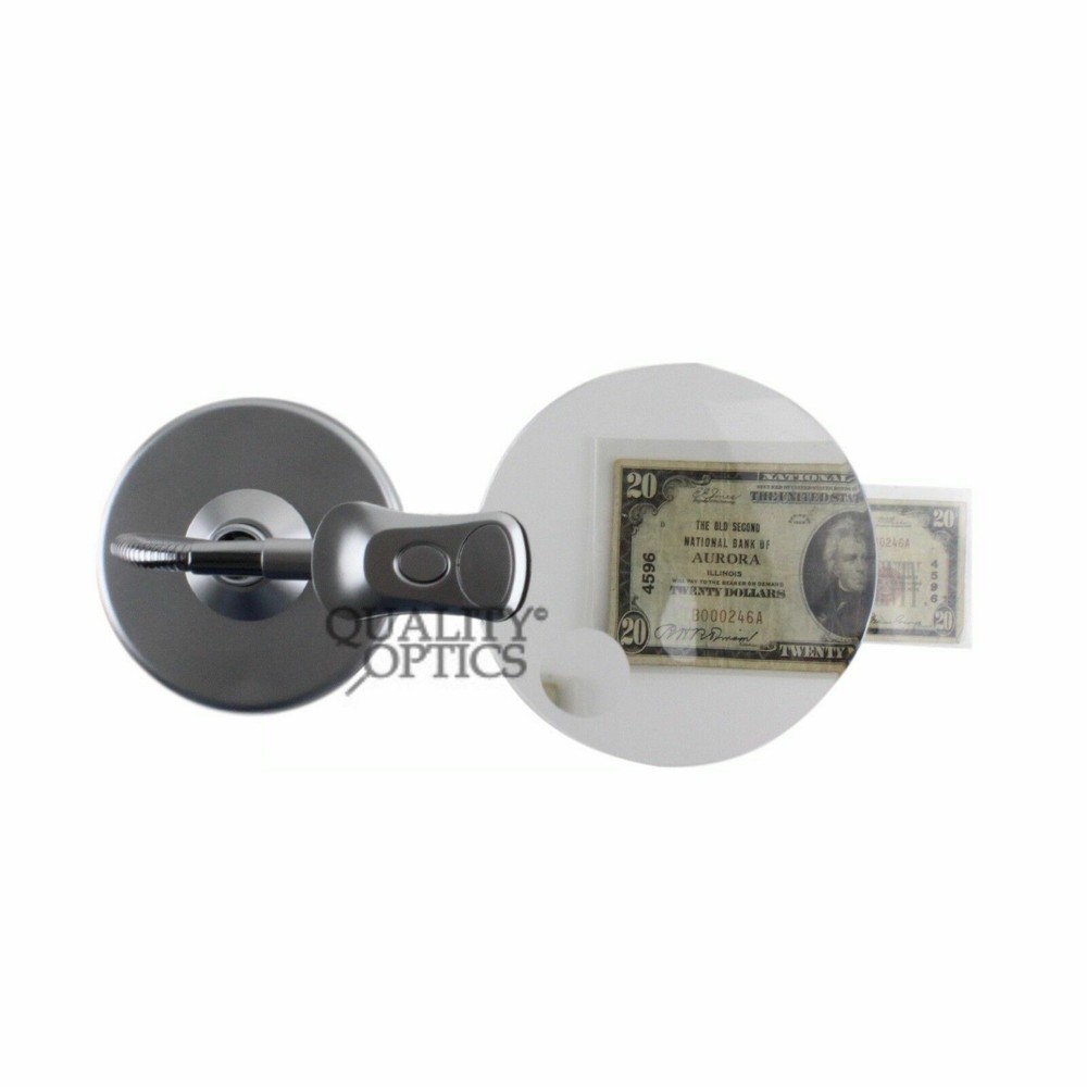 Solid Steel & Optical Glass Desktop Table Bench Illuminated Magnifier Magnifying