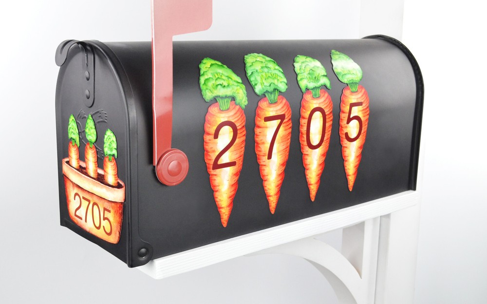 Mailbox Magnet Partial Cover Carrots Plain or with Address Nbrs