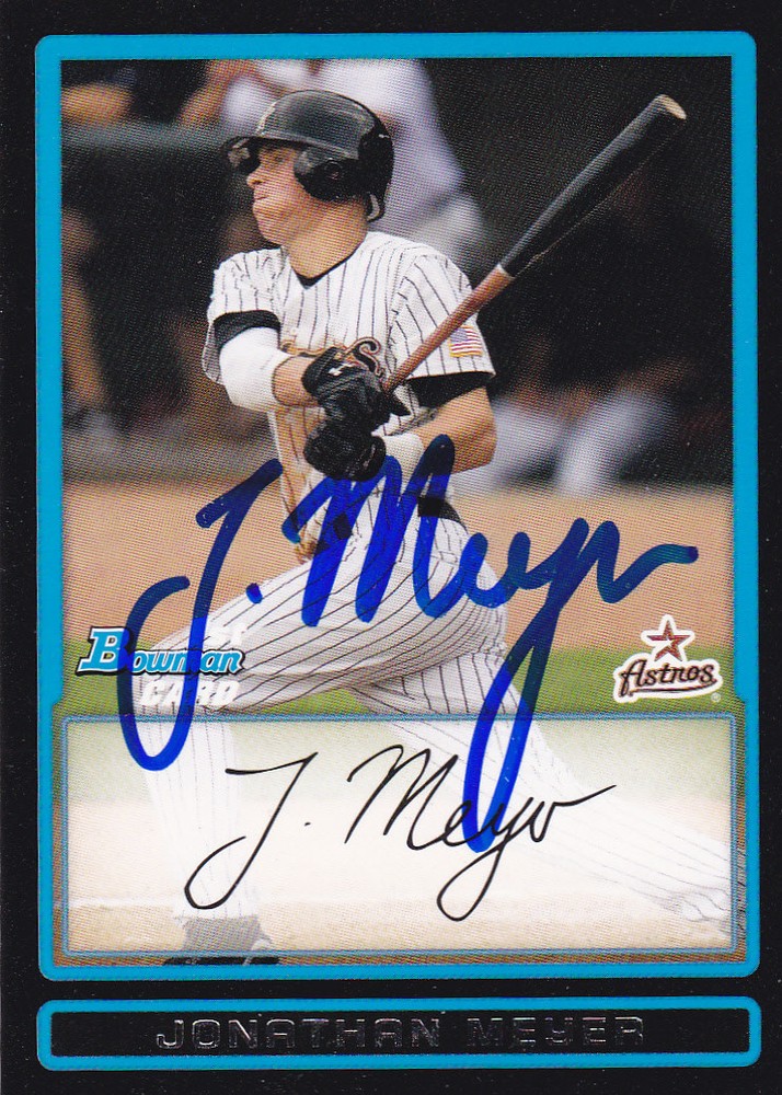 JONATHAN MEYER HOUSTON ASTROS SIGNED BOWMAN DRAFT PICK PROSPECT BASEBALL CARD