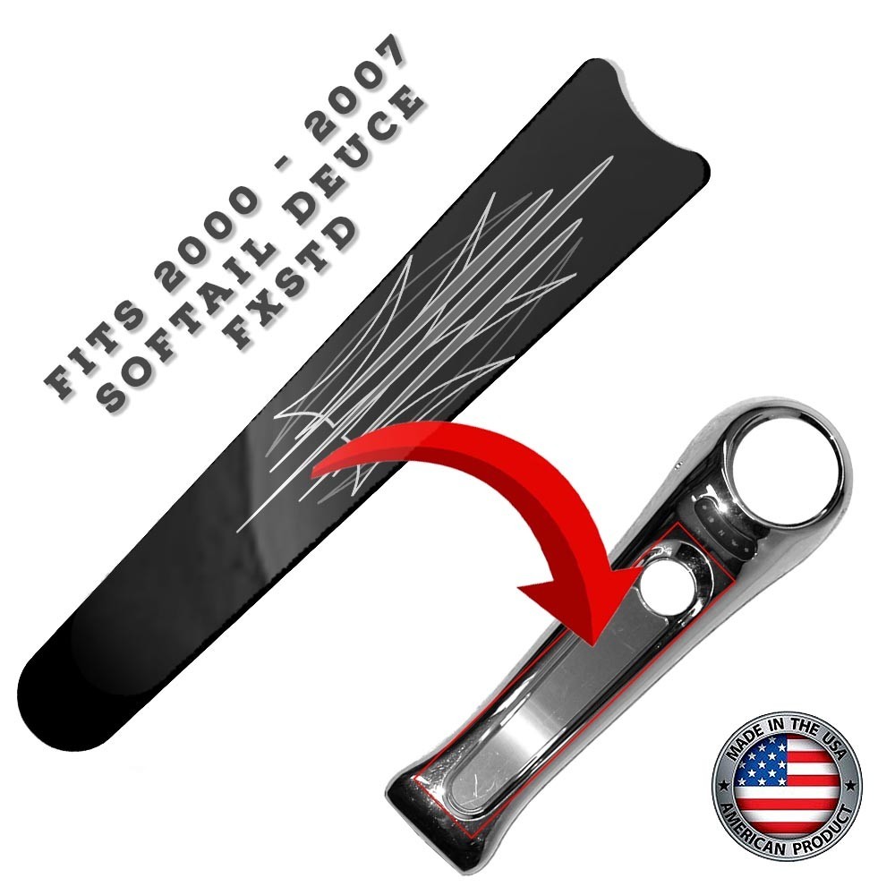 Grey White Pinstripe Console Dash Panel Insert Fits Harley 00 - 07 Softail Deuce