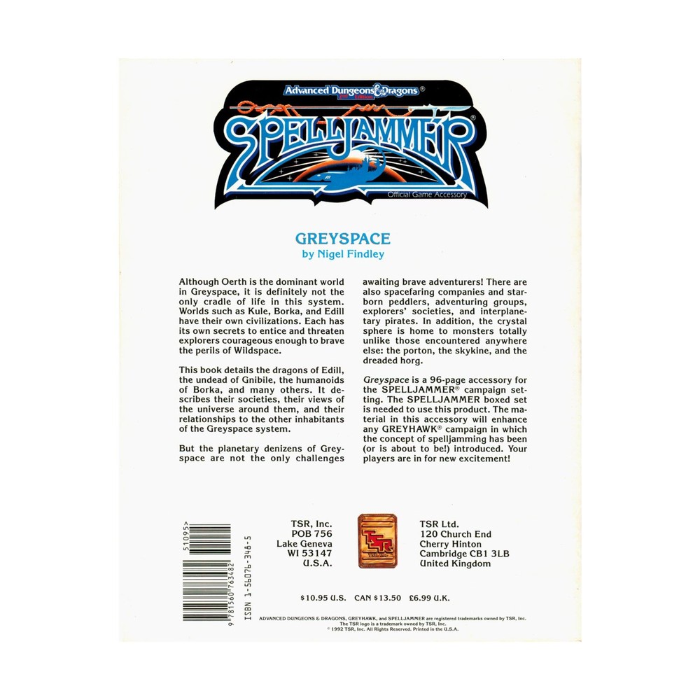 TSR Spelljammer Greyspace VG+