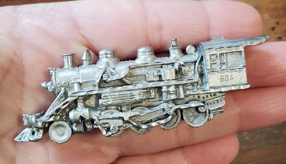 Pewter Train Engine Mini Decorative Collectible Spoon 1983 figurine