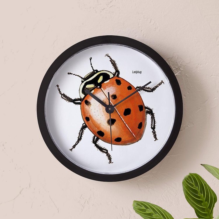 CafePress Ladybug Beetle 10" Wall Clock (17643736)