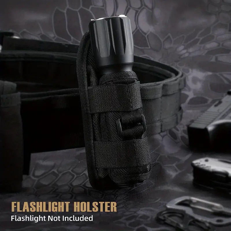 Quick-Access Tactical Flashlight Pouch - Rotatable Oxford Belt Holster