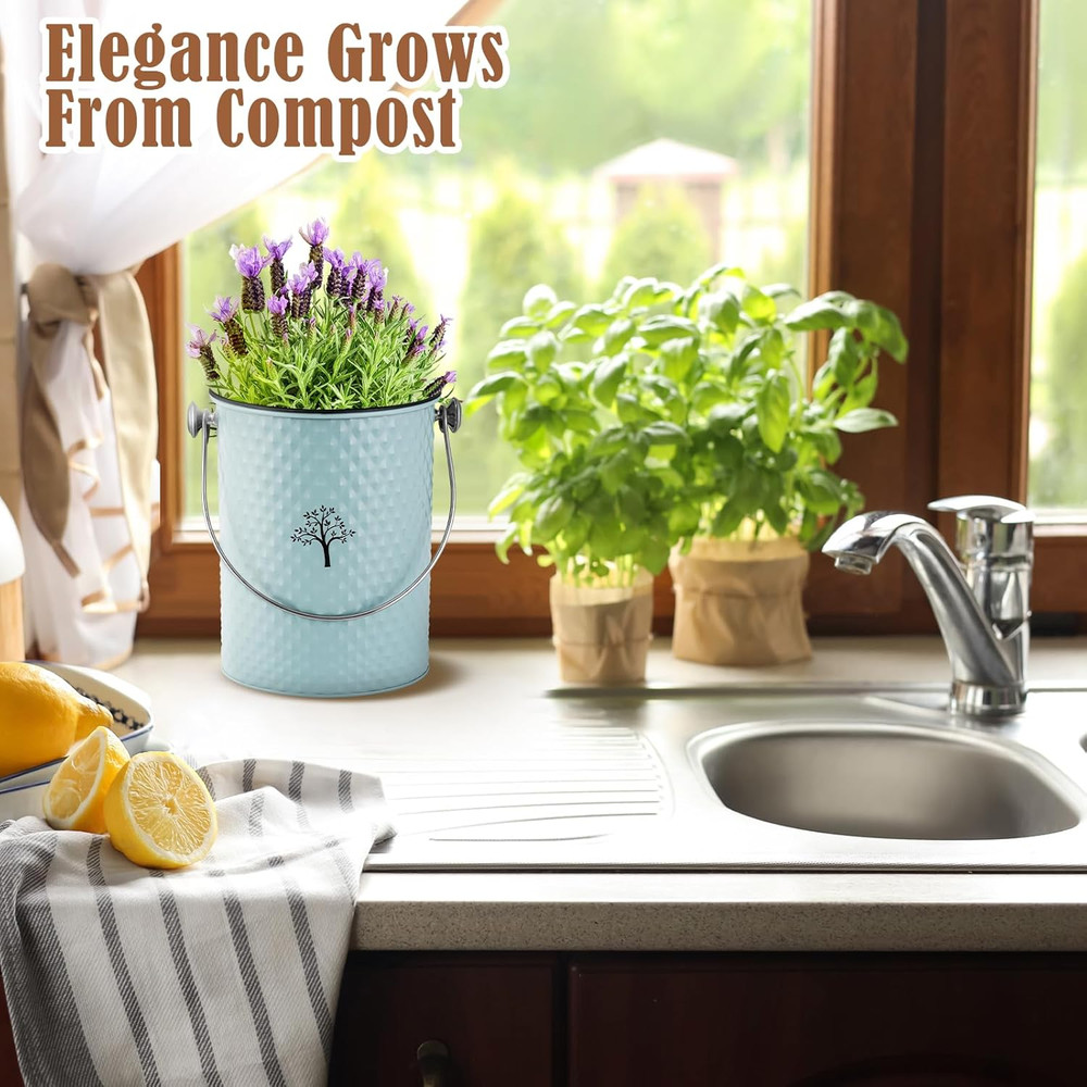 Countertop Compost Bin Kitchen Odor Resistant Indoor Compost Bin Lid