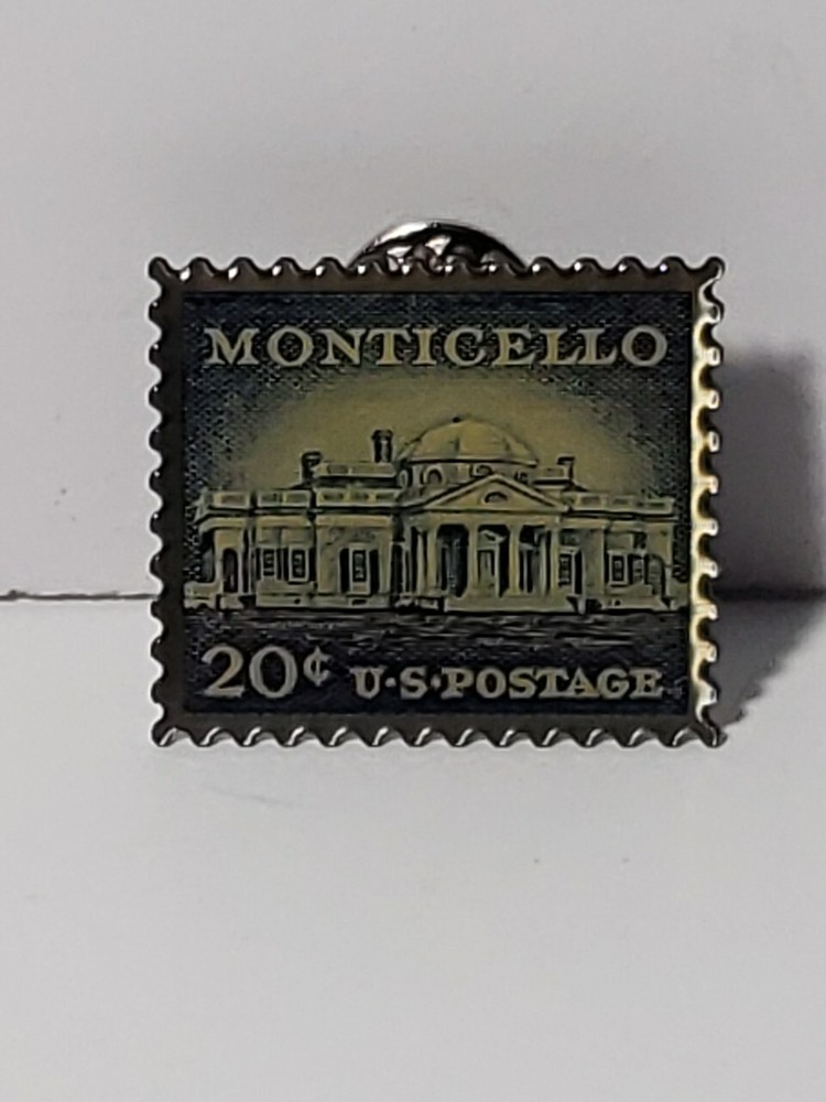 Monticello 20 cent Postage Stamp Hat Pin / Lapel Pin - New