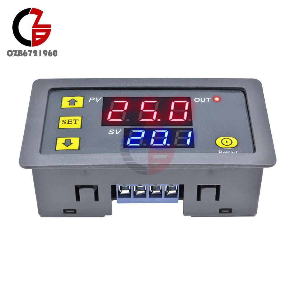 110-220V 12/24V Digital Time Delay Relay Cycle Timer Control Switch Programmable