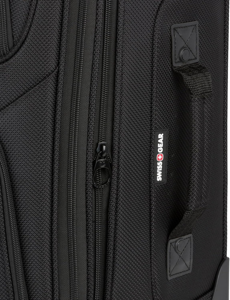 Sion Softside Expandable Luggage with Spinner Wheels, Evergreen, Checked-Medium