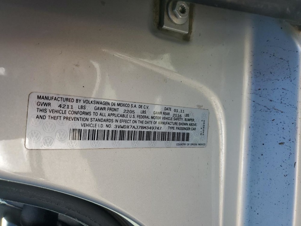 JETTA 2011 Glove Box 4871593