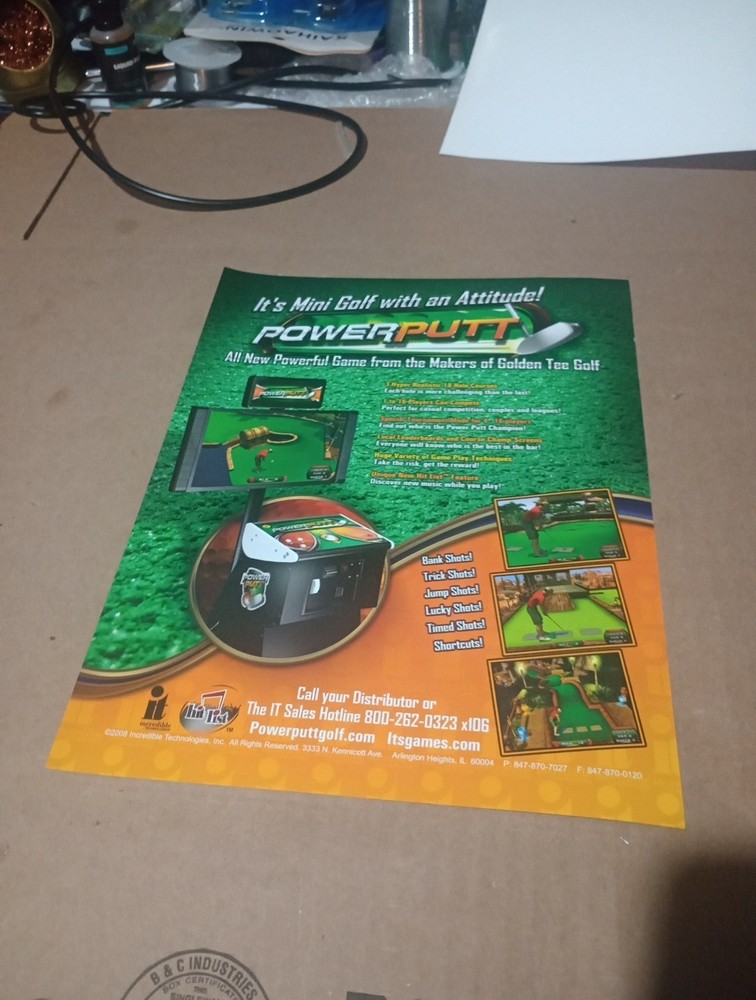 IT Power Putt Original Arcade Sales Flyer