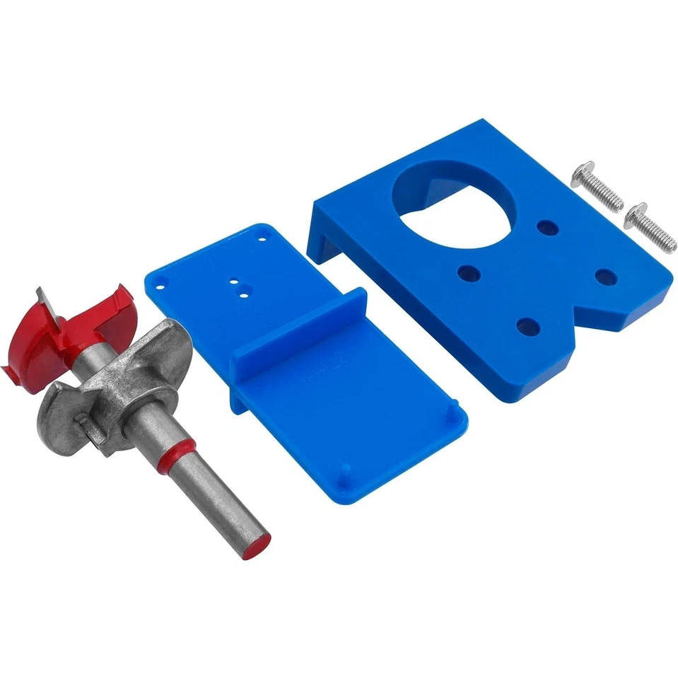 35Mm Concealed Hinge Jig Kit - Adjustable Depth Carbide Forstner Drill Bit Hinge