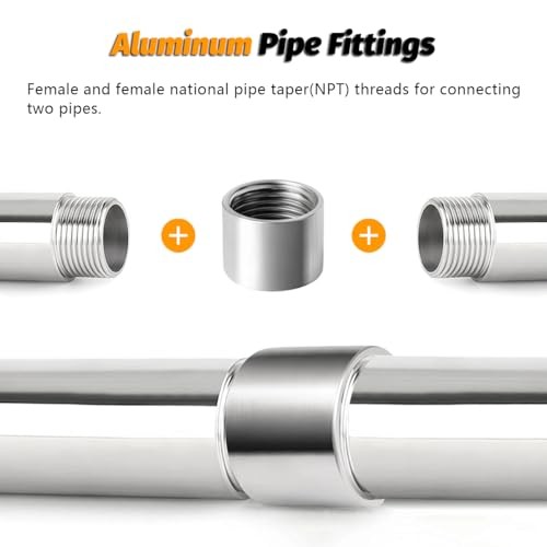 1-1/2" NPT Threaded Full Coupling, Aluminum 6061-T Schedule 40 Pipe Fitting,