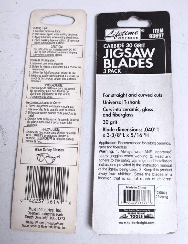 Jigsaw Blades - Carbide Grit - 4 Pcs