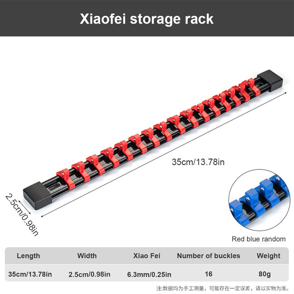 Socket Organizer 1/4 3/8 1/2 Mountable Sliding Holder Set Rail Rack Tool Storage